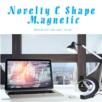 2017 New Novelty C Shape Magnetic 3 Inches Floating Globe Table Lamps with Colorful LED Lights for Home Office Indoor Decoration