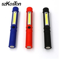 szKosTon Hot Sale 2Modes COB Workinglight Flashlight Magnetic with Folding Hook Lamps Lanterna Torch USE 3*AAA battery