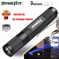 2017 Mini 3000LM Zoomable CREE Q5 LED Flashlight 3 Mode Torch Super Bright Light Lamp AAA Wholesales NOM10