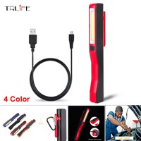 2017 Mini Inspection Lamp COB LED USB Rechargeable Magnetic Pen Clip Hand Torch Flashlight Work Lights Red/Black/Orange
