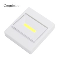 Bright Magnetic Mini COB LED Wall Light Night Lights Camping Lamp Battery Operated with Switch Magic Tape for Closet