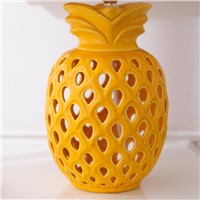 Lovely 4 Colors Pineapple Ceramic Fabric E27 Dimmerable Table Lamp For Children&amp;amp;#39;s Room Bedroom Living Room H 36cm 1429