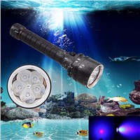 Ultraviolet 365nm/395nm Diving Light Underwater  15W 5 x UV LED Dive Scuba Flashlight Purple Light by 2x18650 Torch