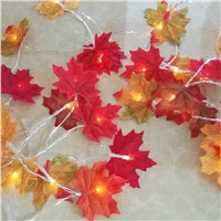 Unique maple leaf Fairy String Lights,AA battery powered 5M 40 LEDs Holiday Lighting,Wedding Party Decoration,Mirror light