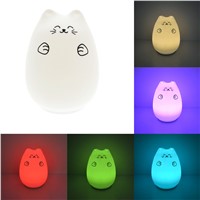 Desk Night Lights Baby Room Colorful Cat Silicone LED Night Light Rechargeable Touch Sensor light 2 Modes Children Kids Bed Lamp