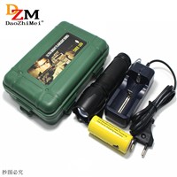 IR Zoomable zoom Led Flashlight Hunt IR 850NM Infrared Light Night Vision Torch Rechargeable Lampe Torch +26650 Battery charger