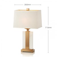 Post-modern Rural Luxurious Designer Marble Iron Fabric Led E27 Table Lamp For Living Room Bedroom Study H 71cm 1414