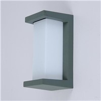 Waterproof Rectangle Aluminum PC Led 10w Wall Lamp For Outdoor/indoor Deco Durable Simple Porch Light 1457