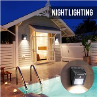 Espow Waterproof 8 LED Security Solar Powered Light PIR Motion Sensor Light Wall Lamp for Path Stairs Garden Outdoor 2 pack