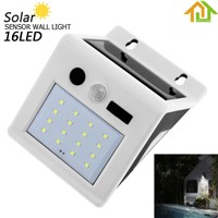 16 LED Outdoor Waterproof Garden / Yard / Driveway Rechargeable Solar Power PIR Motion Sensor Wall Light with Micro Charge Hole