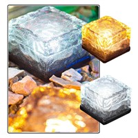 Sunlight Glass Bricks Solar Light for Garden Decoration Clear Decorative Waterproof Ground Crystal Powered Led Light