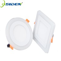 OSIDENAC85-265V round square led panel downlight,6w 12w 18w 24w double color led ceiling recessed lights, led lamp panel light