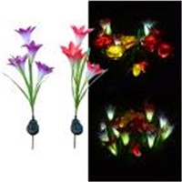 Super 4 heads solar lantern LED decorative outdoor lawn lamp 4 flower lily garden lamp 170519 Drop shipping
