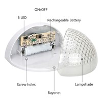 LED Garden Lamp Light Sensor Control Solar Wall Light Quarter Ball Outdoor Lighting 6 LEDs Water Resistant Fence Security Lamp