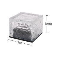 Solar Ice Cube Rock LED Frosted Glass Brick Paver Garden In-groud Buried Light Ingroud for Garden Path Road Square Yard IP68
