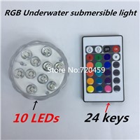 Waterproof LED Underwater submersible light RGB Swimming Pool Light  With Operated 24Key Wireless Remote controller for Aquarium
