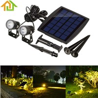 Outdoor Waterproof Solar 2 LED Spotlight Powered Light Ultra-bright Submersible Lamp  for Garden / Pool / Lawn / Patio