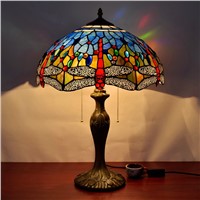 European style living room decorative lamps American style Tiffany art glass Dragonfly lamp lighting 40CM Bedroom bedside lamp