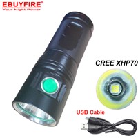 USB Flashlight Rechargeable 3500 lumens CREE XHP70 LED 18650 torch led lamp (3*18650 battery ,not include)