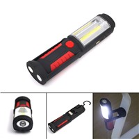 Outdoor USB Rechargeable Lamp COB LED Flashlight Work Magnet Stand Light with Hook --M25