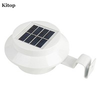 Kitop Solar led light 3 leds IP44 waterproof for fence Gardens Lawn White warm white outdoor Garden Street  fence night lighting