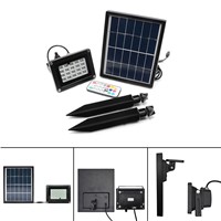 New Arrival 20*RGB 5050LED Solar Light With Solar Panel Built-in Lithium Battery With Remote Control  Solar Light LED Lamp