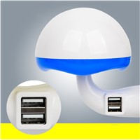 Duration Power 3W LED Night Light Lamp Cartoon Mushroom Lamp with USB Output Remote Control for Kid Bedroom US Plug Yellow Blue