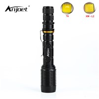 ANJOET 6000LM Zoomable XM-L2 XML-T6 LED Flashlight Torch Lighting 5 Mode Tactical Flashlight Hunting Camping Lights