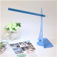 2017 Eiffel Tower Metal Flexible Touch USB Rechargeable LED Table Lamp Desk Light Eyesight Protection for Study Dormitory 2Pack