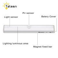 TSLEEN Closet Lamp 10 LED Night Light Pir Motion Sensor Rechargeable Wireless Wall Light Home Lighting Under Kitchen Cabinets