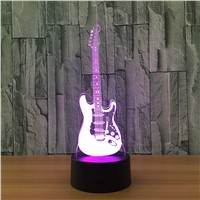 Guitar Night Light 3D Lamp LED 7 Color Change Led USB Remote Touch Switch Indoor Atmosphere Lamp Kids&amp;amp;#39; Toys And Gifts