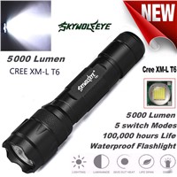 5000Lm Cree XML T6 LED Tactical Police Led Flashlight Torch Lamp Light 18650 5 Modes Camping NOJ06