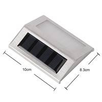 NEW White 3 LED Solar Powered Stairway Light Lamp Pathway Step Wall Mounted Stairs