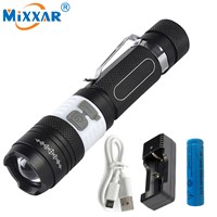 RU Portable 4000LM CREE XM-L T6 COB LED Flashlight 6 Mode Torch Rechargeable 18650 Battery Camping Lamp Lanterna USB charger