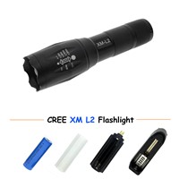 CREE XM L2 Flashlight LED Torch Zoomable LED lanterna 3800 lumens 5 mode Use AAA or 18650 rechargeable battery for ourdoor