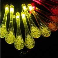 Kitop Water Drop Solar String lights 5M 20 Leds outdoor waterproof decoration Xmas Lights for home garden lawn square party