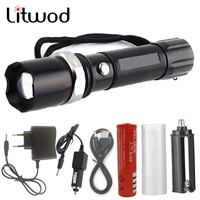 Z305000LM  led CREE XM-L2/T6 zoomable led flashlight  led torch  tactical  lamp lantern flashlight with different Accessories