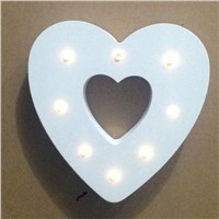 Novelty 26 Alphabets Wood Letter LED Light Battery DIY 3D Lamp Romantic Home Night Lights for Wedding Party Kids Room Decorative