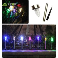 10 Pcs Outdoor Stainless Steel Solar Power 7 Color Changing LED Garden Landscape Path Pathway Lights Lawn Lamp Solar Panel Light