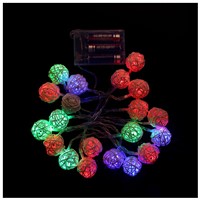 1pcs 20 Bulbs LED String Rattan ball Balls Lights Brown Coffee Christmas Home Decoration Wedding Curtain ,2color