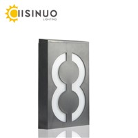 House Number Solar Powered Wall Mounted 6 LEDs Bulb IP65 waterproof Illumination Doorplate Lamp Porch Lights With Solar Battery