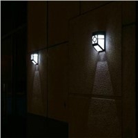 LumiParty New Solar Powered Wall Mount LED Light Garden Path Outdoor Fence Yard Lamp outside lights led solar lamp