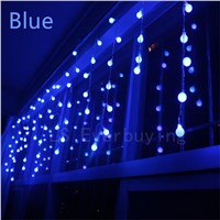 AC 220V Christmas Lights Outdoor 3.5m Droop Ball curtain icicle string LED String Lights New year Garden Xmas Wedding  Decor