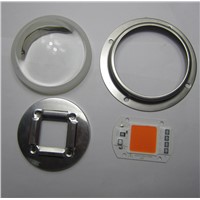 1pcs Glass Optical LED Lens lente + Fixed Bracket For 20w 30w 50w AC 220V Full Spectrum COB Light ( Package Without LED Light)