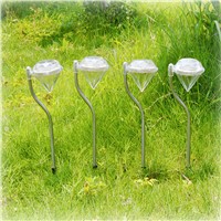 4Pcs/lot Stainles Steel Waterproof Outdoor Solar Power garden Lawn Lamps Auto ON/OFF Landscape Lamp Lawn Fence Yard Roof lights