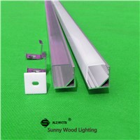 10-40pcs/lot 80 inch 2m 90 degree corner aluminum profile for led hard strip,milky/transparent cover for 12mm pcb,led bar light