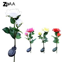Outdoor Solar Powered LED Light Rose Flower Lamp for Yard Garden Path Way Landscape Decorative White/Red/Pink/Yellow Night Lamp