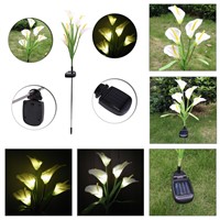 Outdoor Solar Powered LED Horseshoe Flower Light Waterproof 5 LED Lamp for Yard Garden Path Way Landscape Decorative Night Lamp