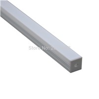 10 X1M Sets/Lot square type Anodized silver profile alu led with milky light diffuser for led strip ceiling or wall lights