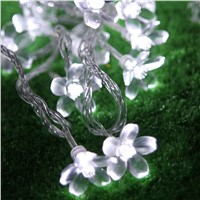 50 LEDs 7M Peach Sakura Flower Solar LED Romantic Fairy String Lights Garlands Garden Christmas Holiday Party Church Decor Gifts